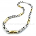 Titanium Gold Cylinder Necklace