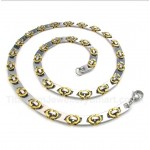 Titanium Gold Half Crescent Necklace