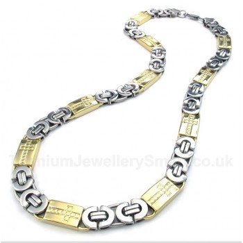 Titanium Gold Cross Necklace