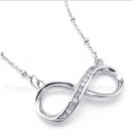 Titanium Diamond Infinity Symbol Necklace