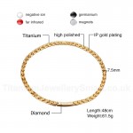 Men's Titanium Necklace 48 cm Zircon Magnet CNC-002