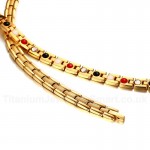 Men's Titanium Necklace 48 cm Zircon Magnet CNC-002