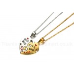 Unisex Titanium Pendant Love Heart Shaped Puzzle PBF-004