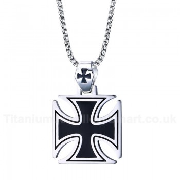 Men's Titanium Pendant 36 mm Black Sign of Templar PN-721