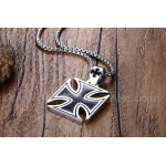 Men's Titanium Pendant 36 mm Black Sign of Templar PN-721