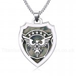 Men's Titanium Pendant Shield Medal Camo PN859