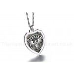 Men's Titanium Pendant Shield Medal Camo PN859