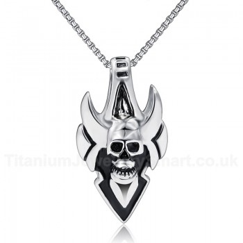 Men's Titanium Pendant Tag Punk Skull PN-196