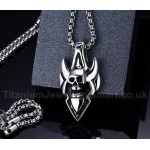 Men's Titanium Pendant Tag Punk Skull PN-196