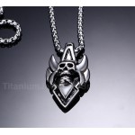 Men's Titanium Pendant Tag Punk Skull PN-196