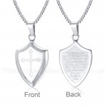Men's Titanium Pendant Shield of Faith necklace Shield Cross 