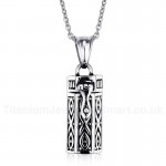 Unisex Titanium Pendant Pet Casket Openable PN-278