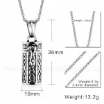 Unisex Titanium Pendant Pet Casket Openable PN-278