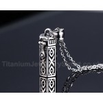 Unisex Titanium Pendant Pet Casket Openable PN-278