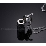 Unisex Titanium Pendant Pet Casket Openable PN-278