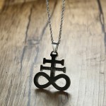 Men's Titanium Pendant Satan Cross Black PN-1067