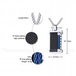 Men's Titanium Pendant Black Blue Cable PN-1133