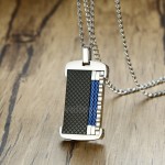 Men's Titanium Pendant Black Blue Cable PN-1133