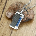 Men's Titanium Pendant Black Blue Cable PN-1133