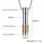 Women's Titanium Pendant Cylinder Openable Perfume Bottle PN-533