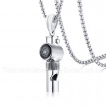 Unisex Titanium Pendant Sport Compass Whistle PN-1099