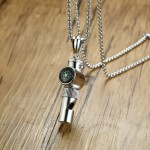 Unisex Titanium Pendant Sport Compass Whistle PN-1099