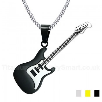 Men's Titanium Pendant 53 mm Guitar Black PN-873