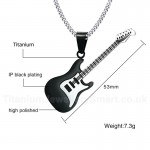 Men's Titanium Pendant 53 mm Guitar Black PN-873