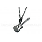 Men's Titanium Pendant 53 mm Guitar Black PN-873