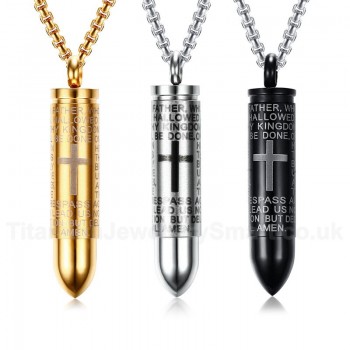 Men's Titanium Pendant Cross Bullet Multi Colours PN-870