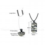 Men's Titanium Pendant Camo Tag Black Tag PN-1070