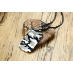 Men's Titanium Pendant Camo Tag Black Tag PN-1070