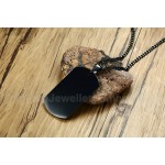 Men's Titanium Pendant Camo Tag Black Tag PN-1070