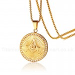 Men's Titanium Pendant Zircon Masonic PN882