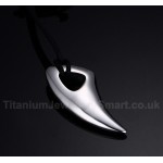 Men's Titanium Pendant Black Horn Wolf's Fangs PN-030B