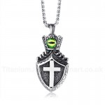 Men's Titanium Pendant Eye Cross Shield PN-1042