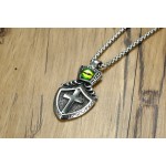 Men's Titanium Pendant Eye Cross Shield PN-1042