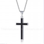 Men's Titanium Pendant Cross Black PN-236