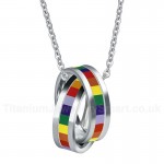 Unisex Titanium Pendant rainbow necklace Rainbow P PN-006