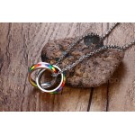 Unisex Titanium Pendant rainbow necklace Rainbow P PN-006