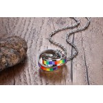 Unisex Titanium Pendant rainbow necklace Rainbow P PN-006