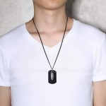 Men's Titanium Pendant Bullet Black Tag Bullet PN-1053