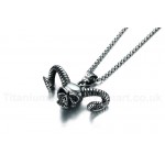 Men's Titanium Pendant Punk Skull Horn PN-853S