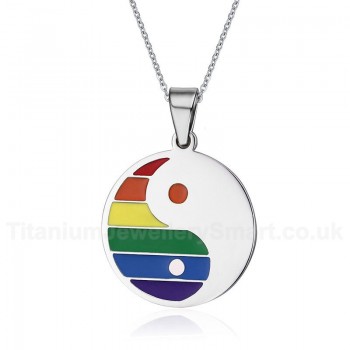 Unisex Titanium Pendant Tag Bagua Rainbow P PN-027