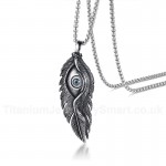 Men's Titanium Pendant Eye Feather PN-991