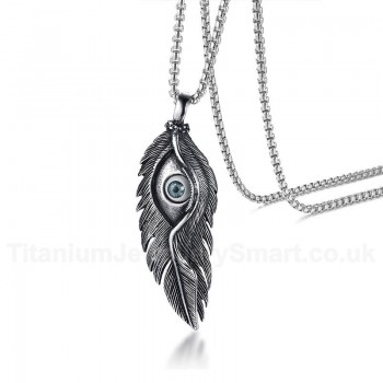 Men's Titanium Pendant Eye Feather PN-991