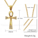 Unisex Titanium Pendant 42.7 mm Crystal The Ankh Cross PN-643