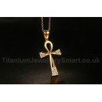 Unisex Titanium Pendant 42.7 mm Crystal The Ankh Cross PN-643