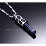 Unisex Titanium Pendant Black Agate Hollow PN-252