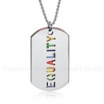 Unisex Titanium Pendant Rainbow EQUALITY Tag Multicolor P PN-022